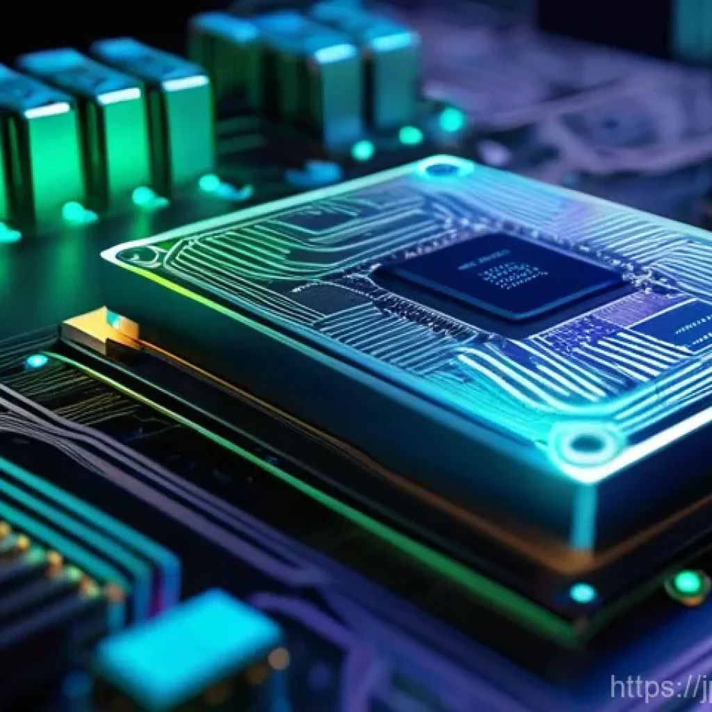 RAM 클럭 속도와 성능의 관계 - **A futuristic, conceptual depiction of RAM as a high-speed digital workbench for a CPU.** At the ce...