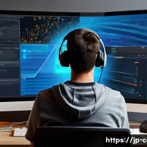 컴퓨터 부팅 속도 향상 방법 - **Prompt:** A young adult, with a slightly overwhelmed yet determined expression, sits at a clean, m...