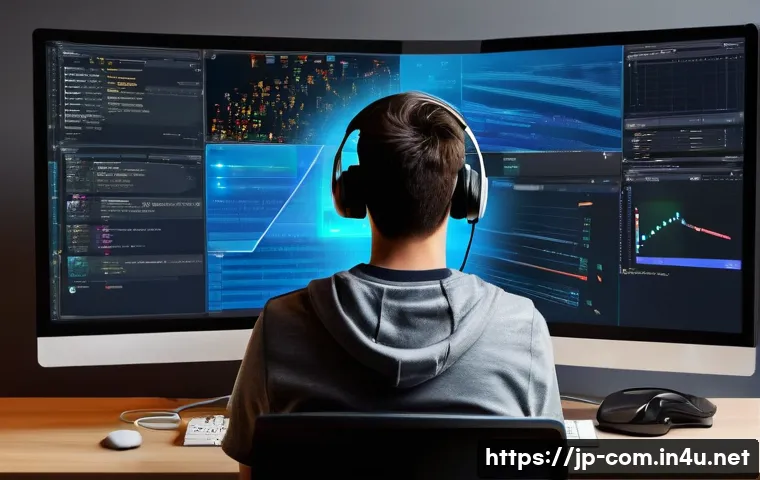 컴퓨터 부팅 속도 향상 방법 - **Prompt:** A young adult, with a slightly overwhelmed yet determined expression, sits at a clean, m...